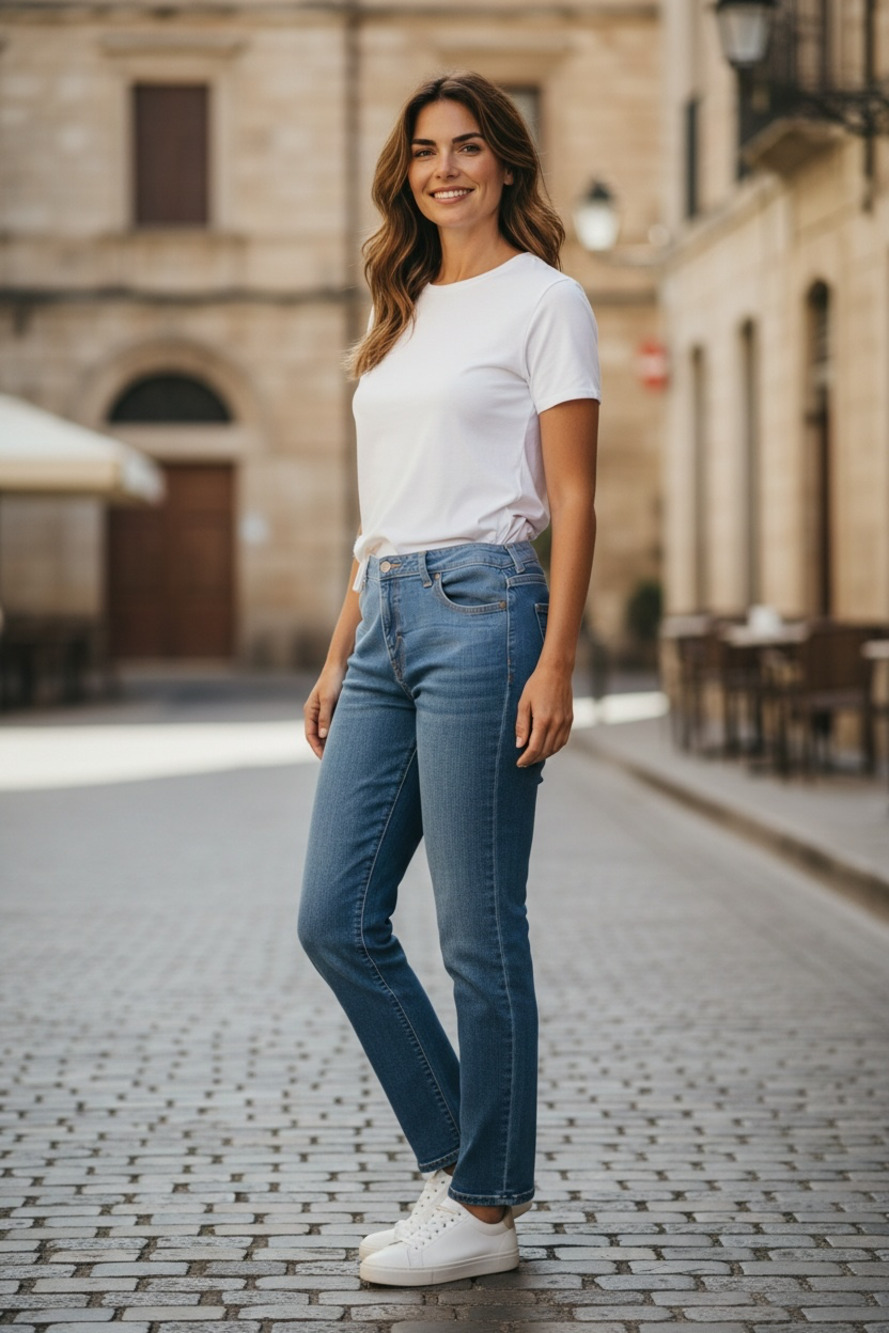 Jennifer Lopez Women's Mid-Rise Straight Jeans - Size 12, Inseam 28